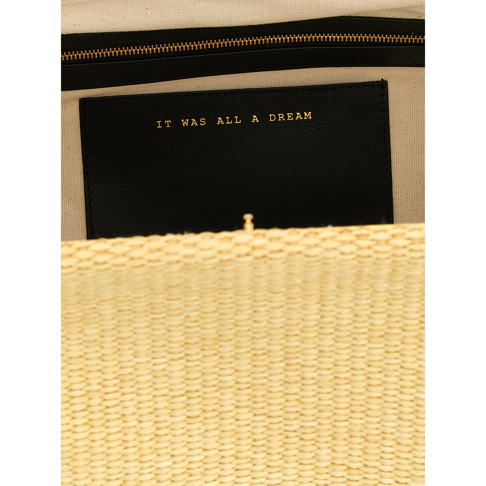 Beige Viscose Clutch Bag