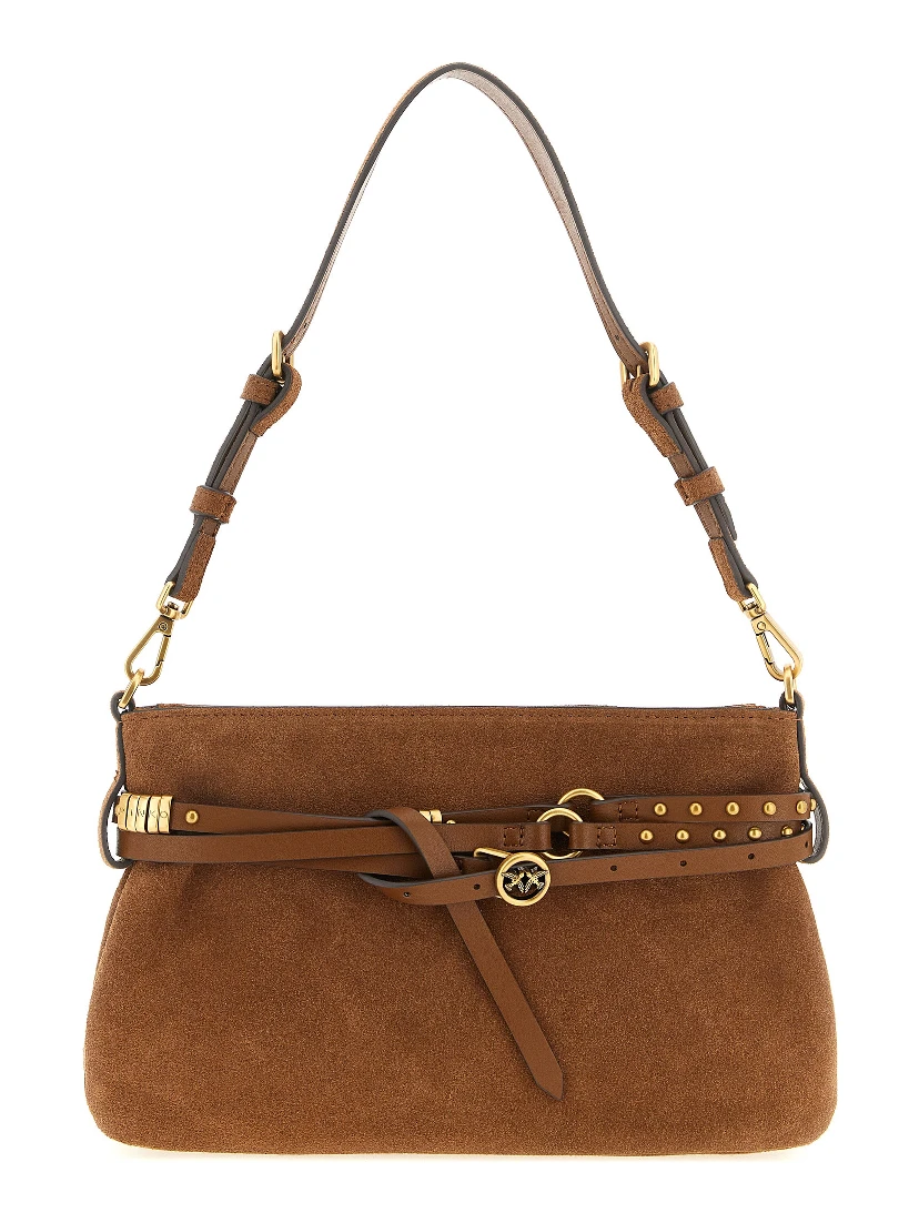 Brown Lamb Leather Shoulder Bag