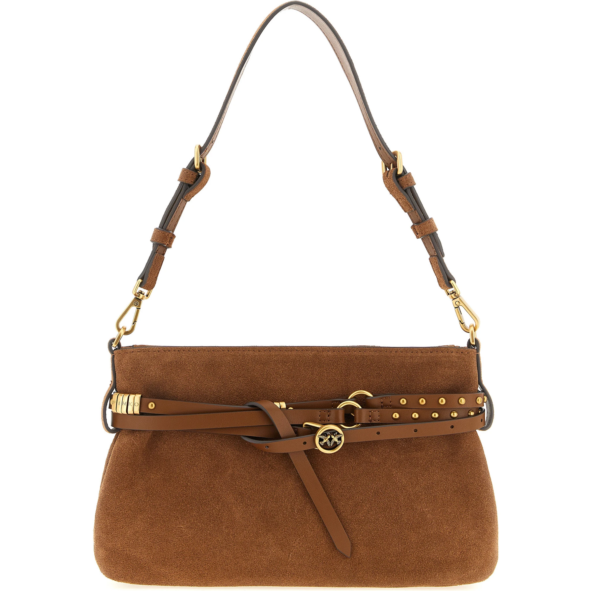 Brown Lamb Leather Shoulder Bag