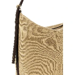 Beige Cotton Shoulder Bag