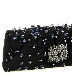 Black Viscose Clutch Bag