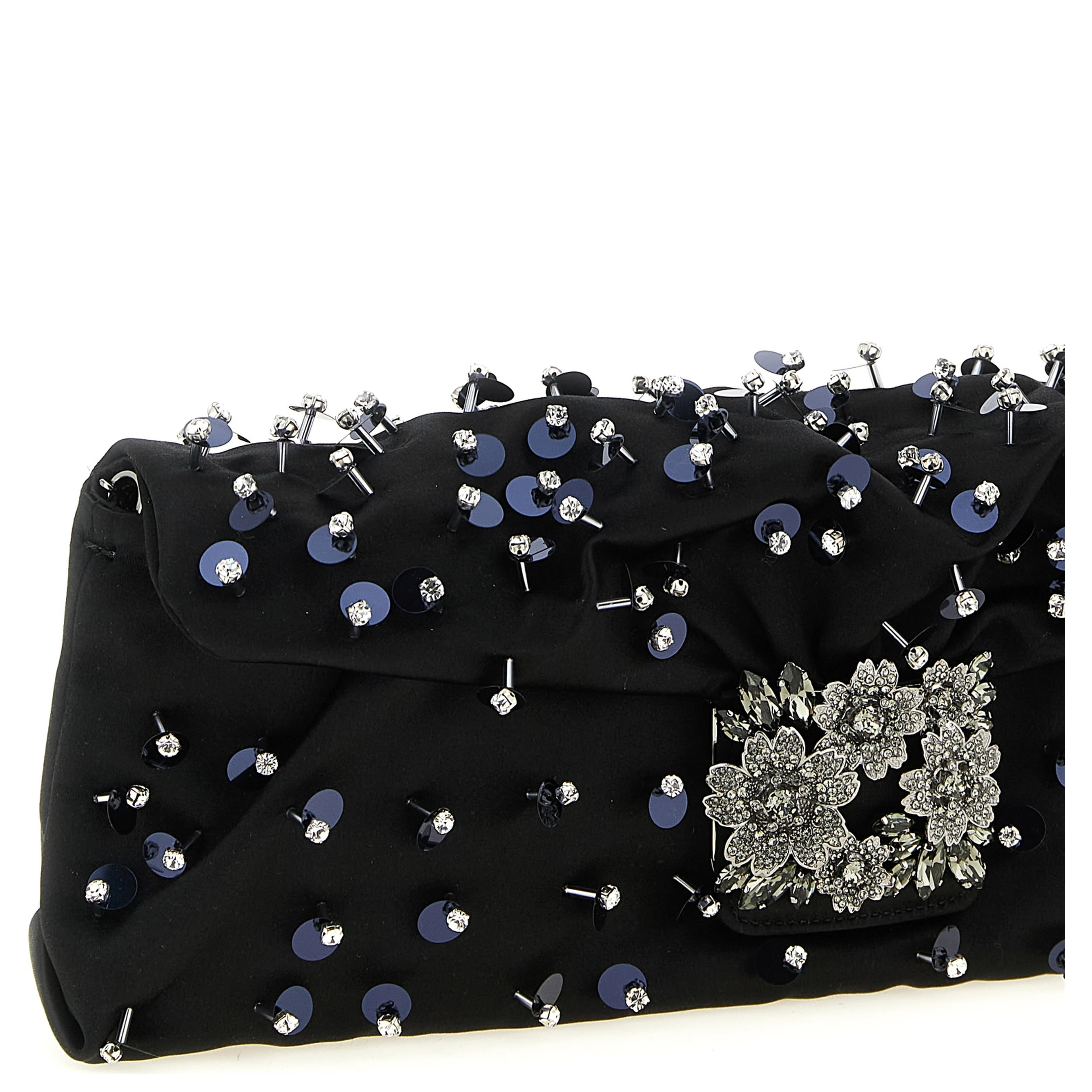 Black Viscose Clutch Bag