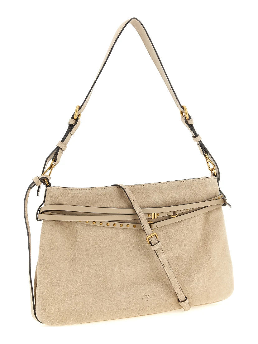 Beige Cowhide Shoulder Bag