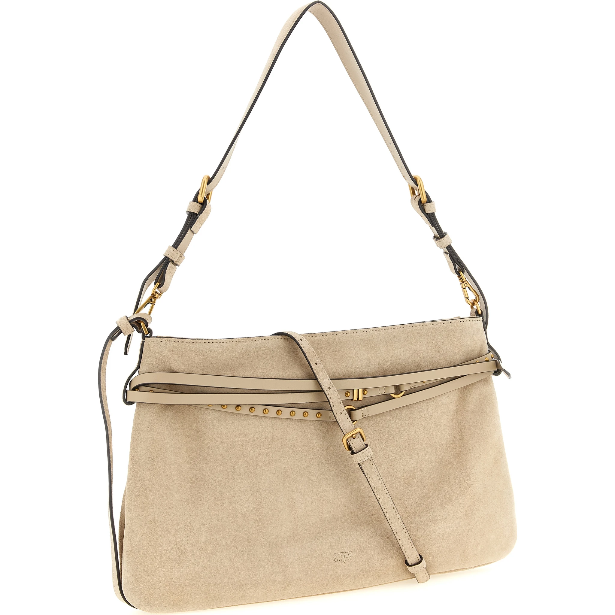 Beige Cowhide Shoulder Bag