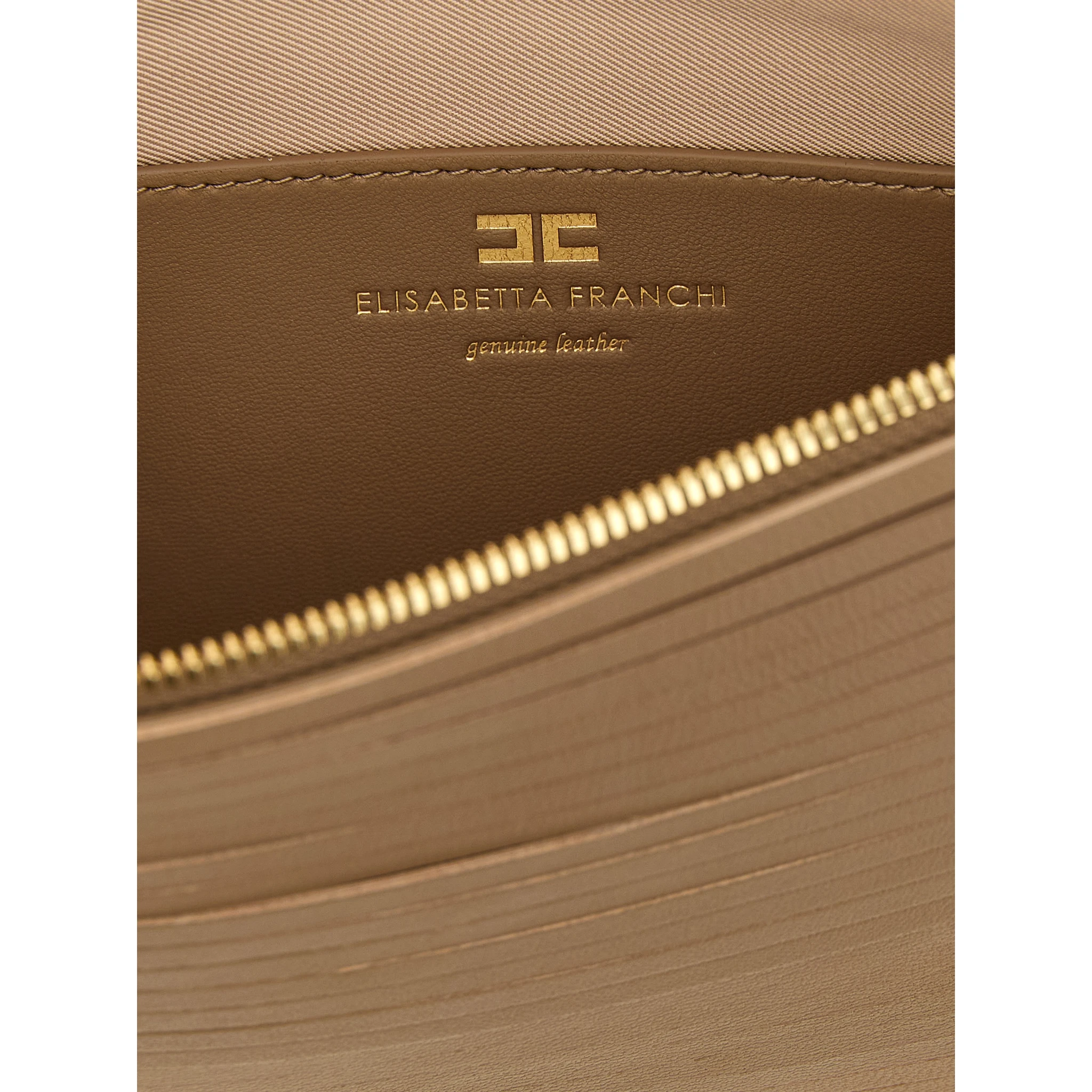 Beige Leather Clutch Bag