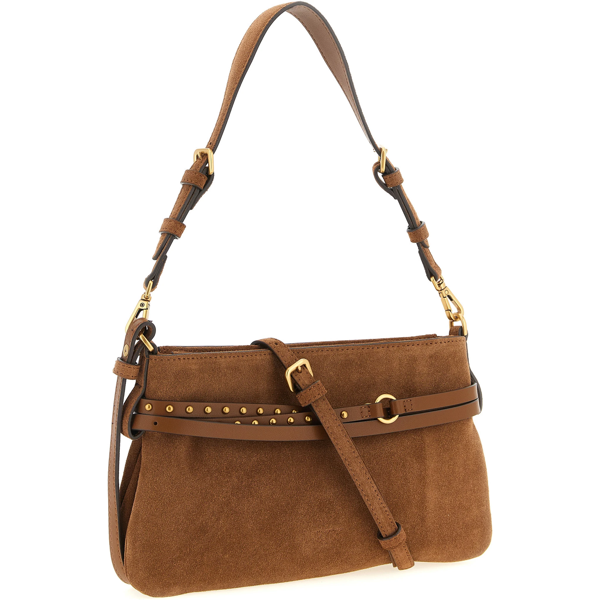 Brown Lamb Leather Shoulder Bag