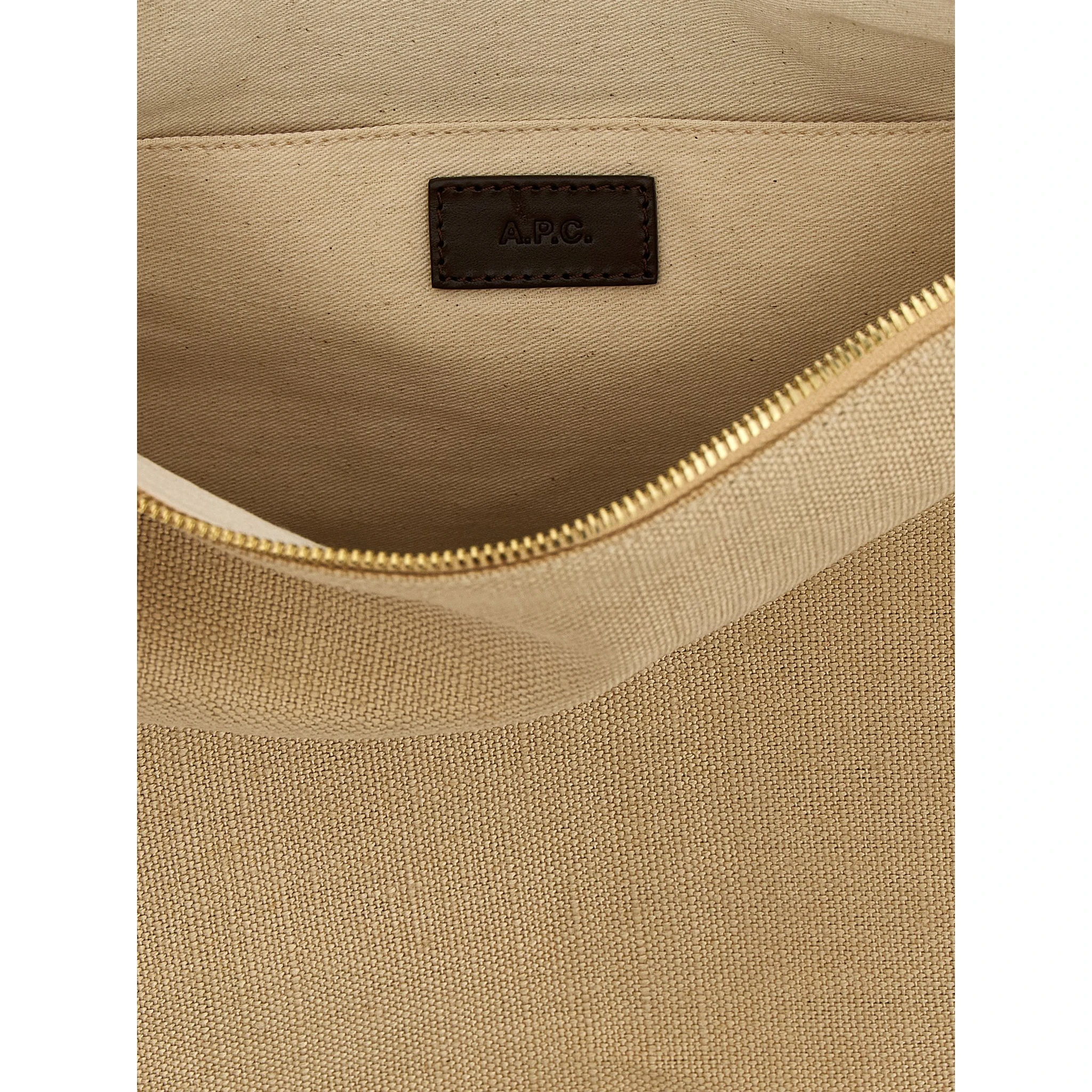 Beige Cotton Shoulder Bag