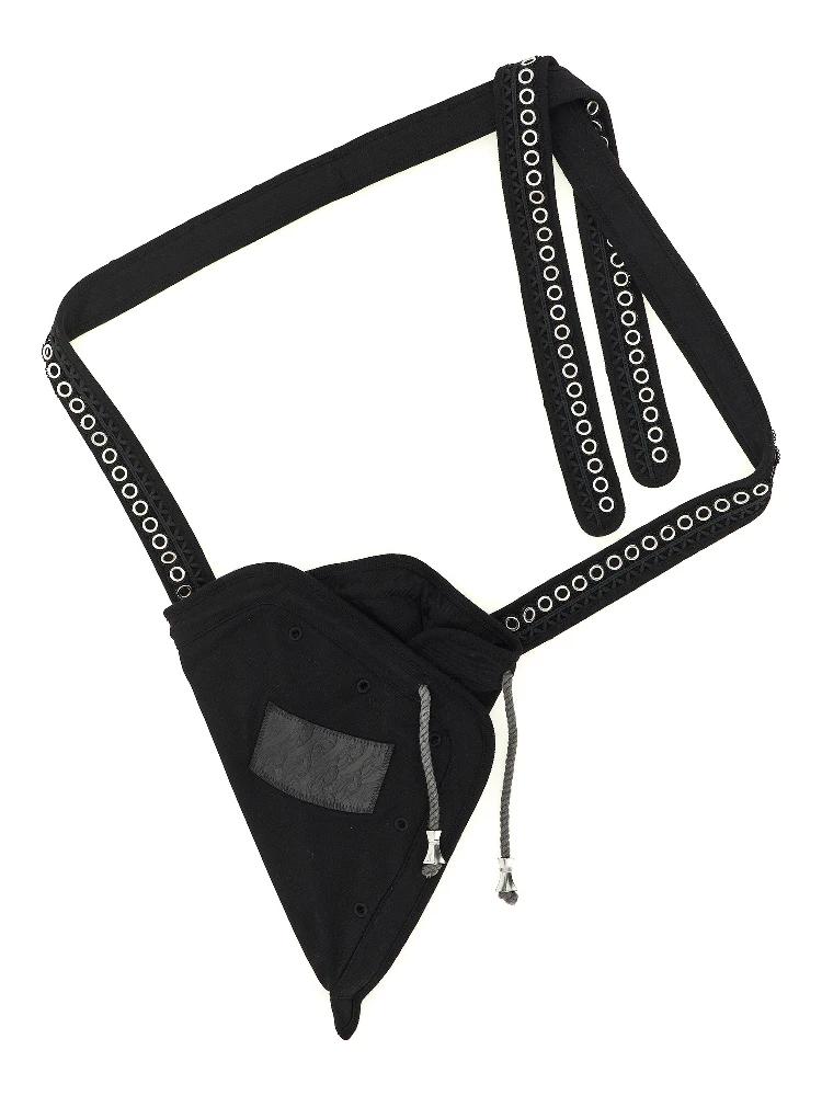 Black Cotton Crossbody Bag