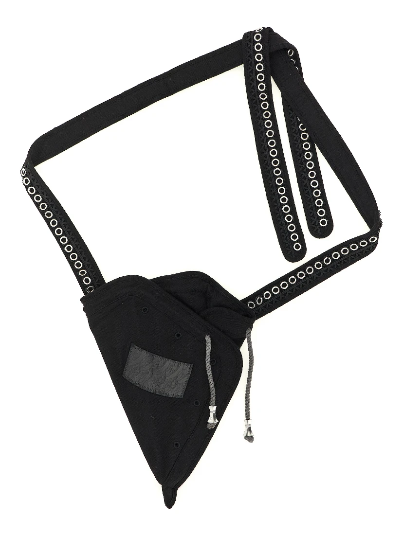 Black Cotton Crossbody Bag