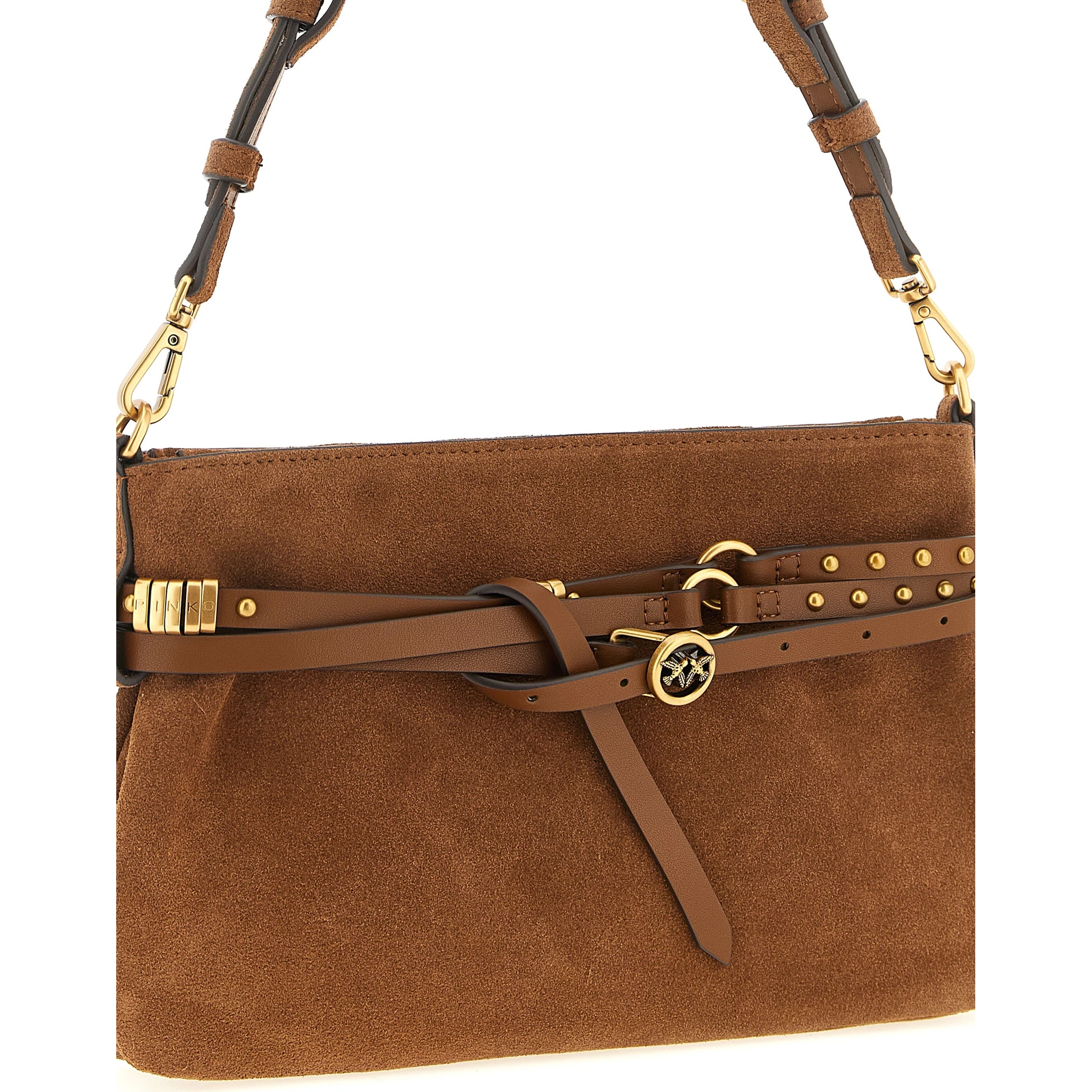 Brown Lamb Leather Shoulder Bag