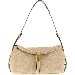 Beige Cowhide Shoulder Bag
