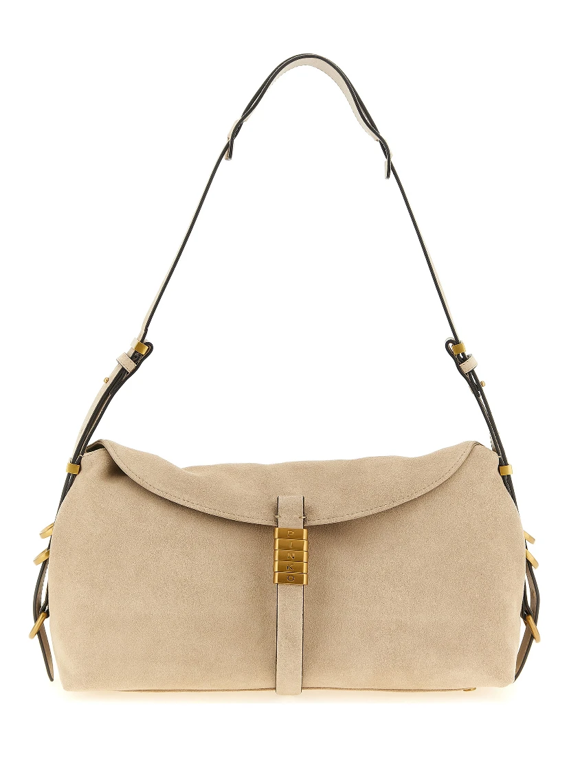Beige Cowhide Shoulder Bag
