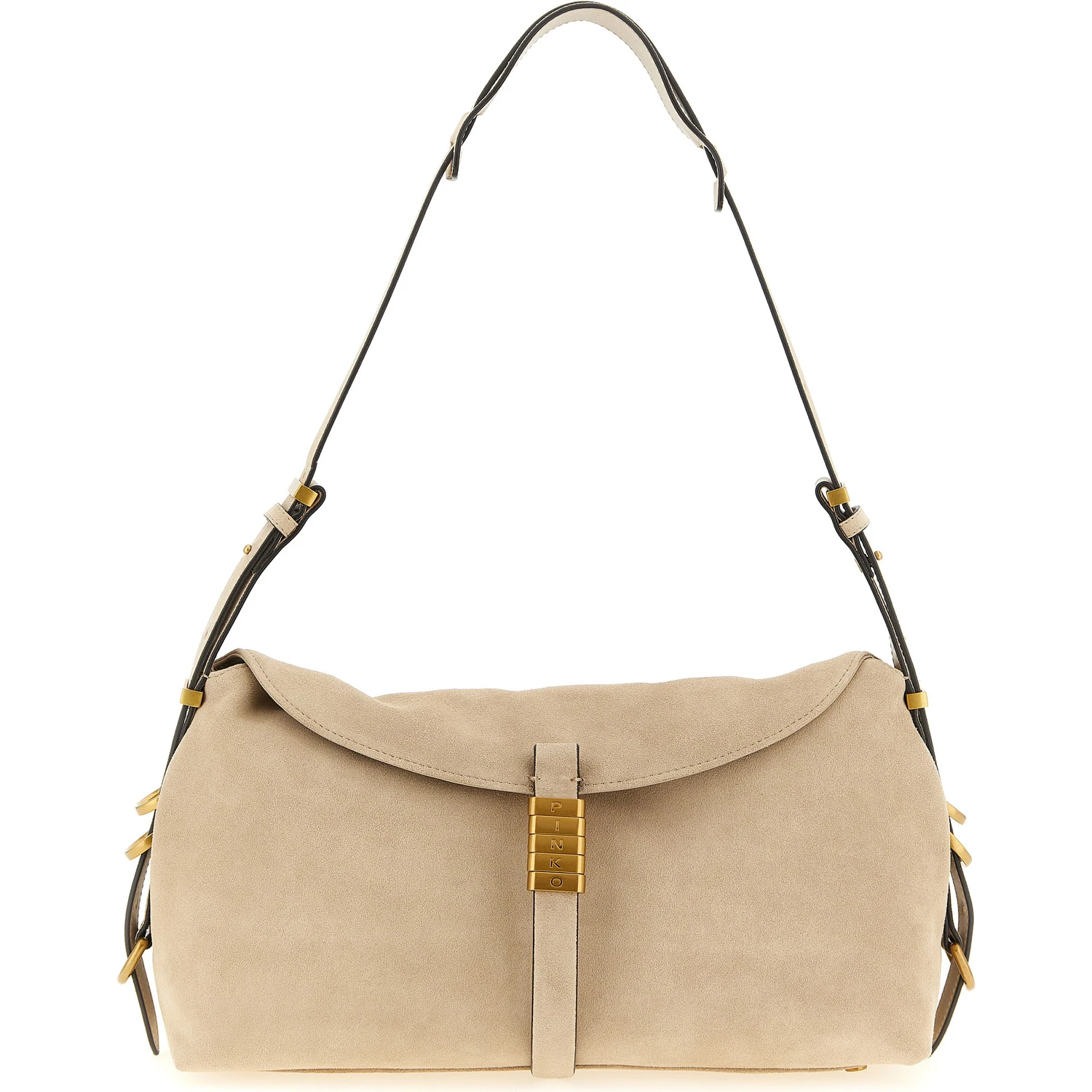 Beige Cowhide Shoulder Bag