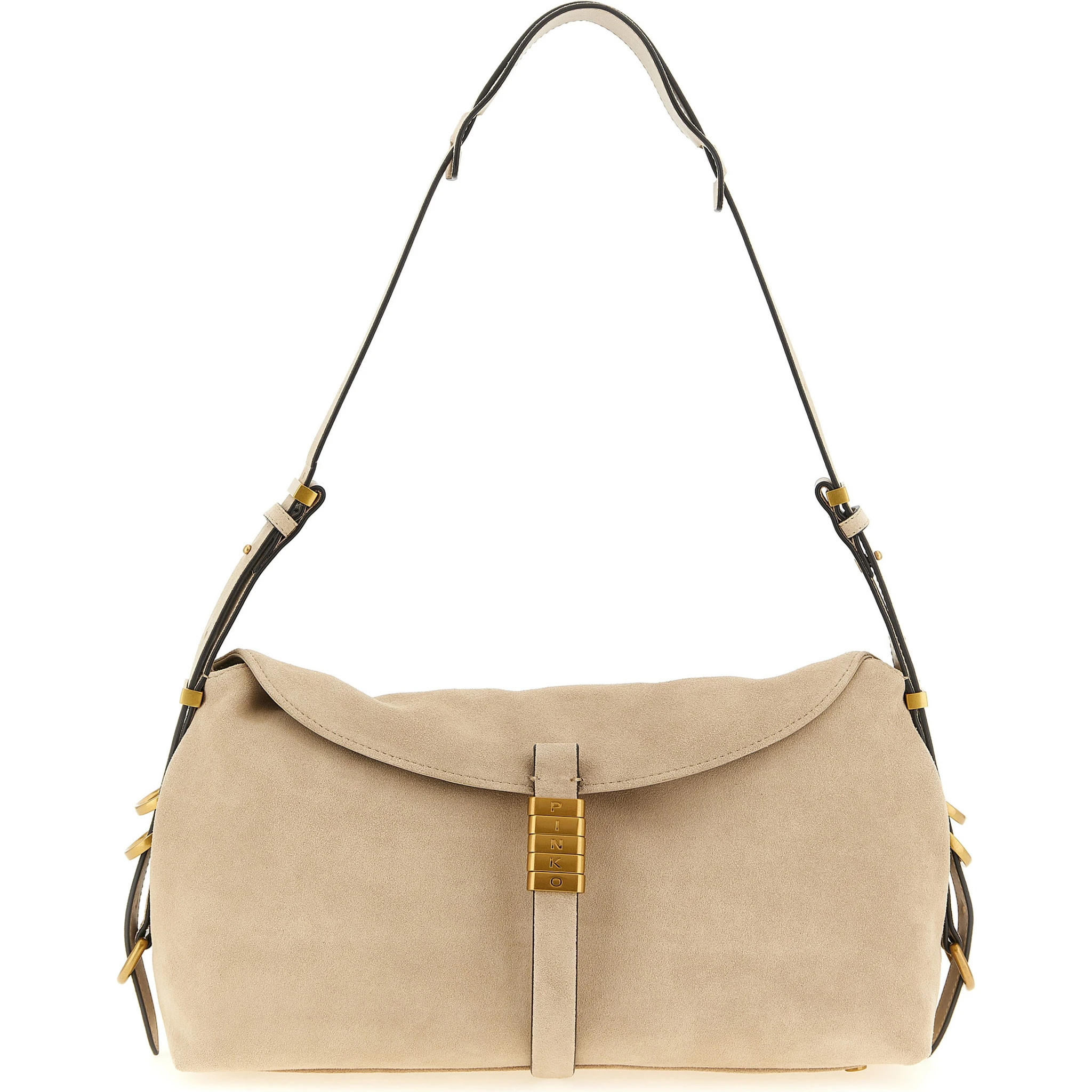 Beige Cowhide Shoulder Bag