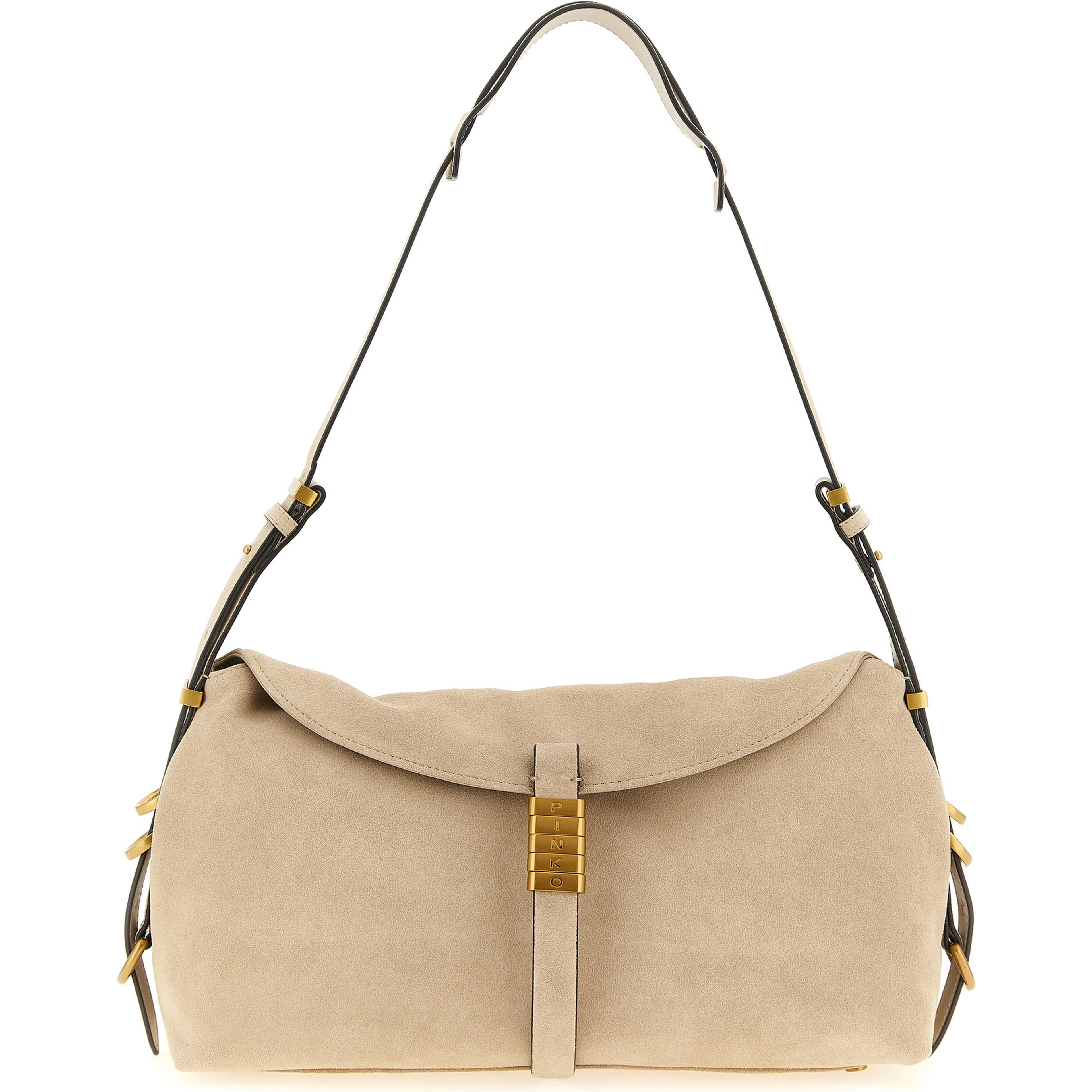 Beige Cowhide Shoulder Bag