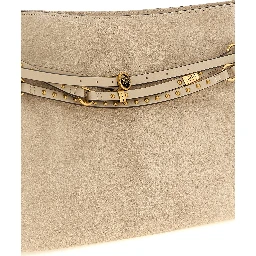 Beige Cowhide Shoulder Bag