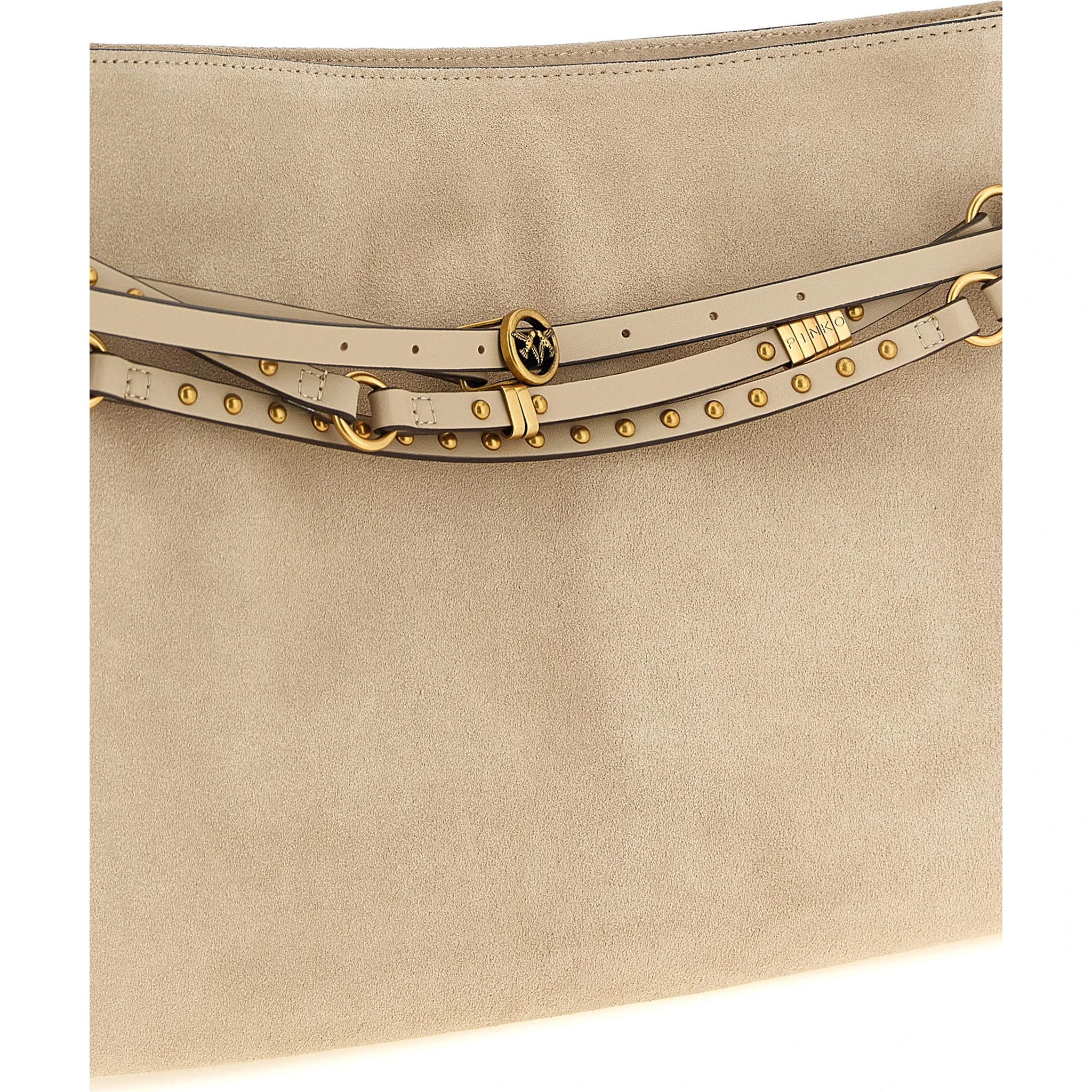 Beige Cowhide Shoulder Bag