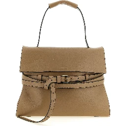 Beige Napa Leather / Calf Bos Taurus Shoulder Bag