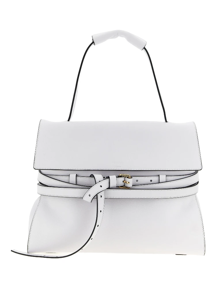 White Napa Leather / Calf Bos Taurus Shoulder Bag