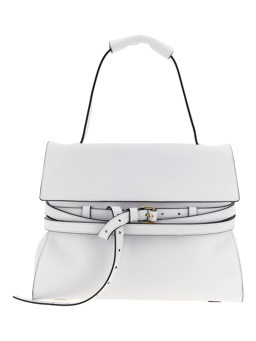 White Napa Leather / Calf Bos Taurus Shoulder Bag