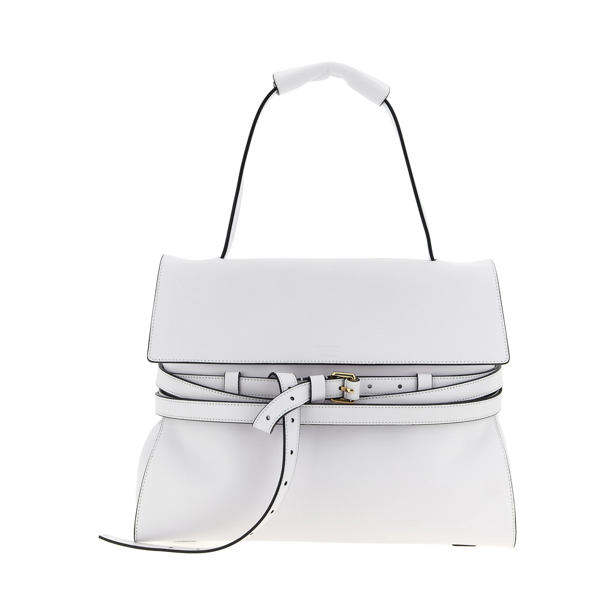 White Napa Leather / Calf Bos Taurus Shoulder Bag