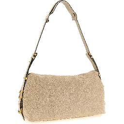 Beige Cowhide Shoulder Bag