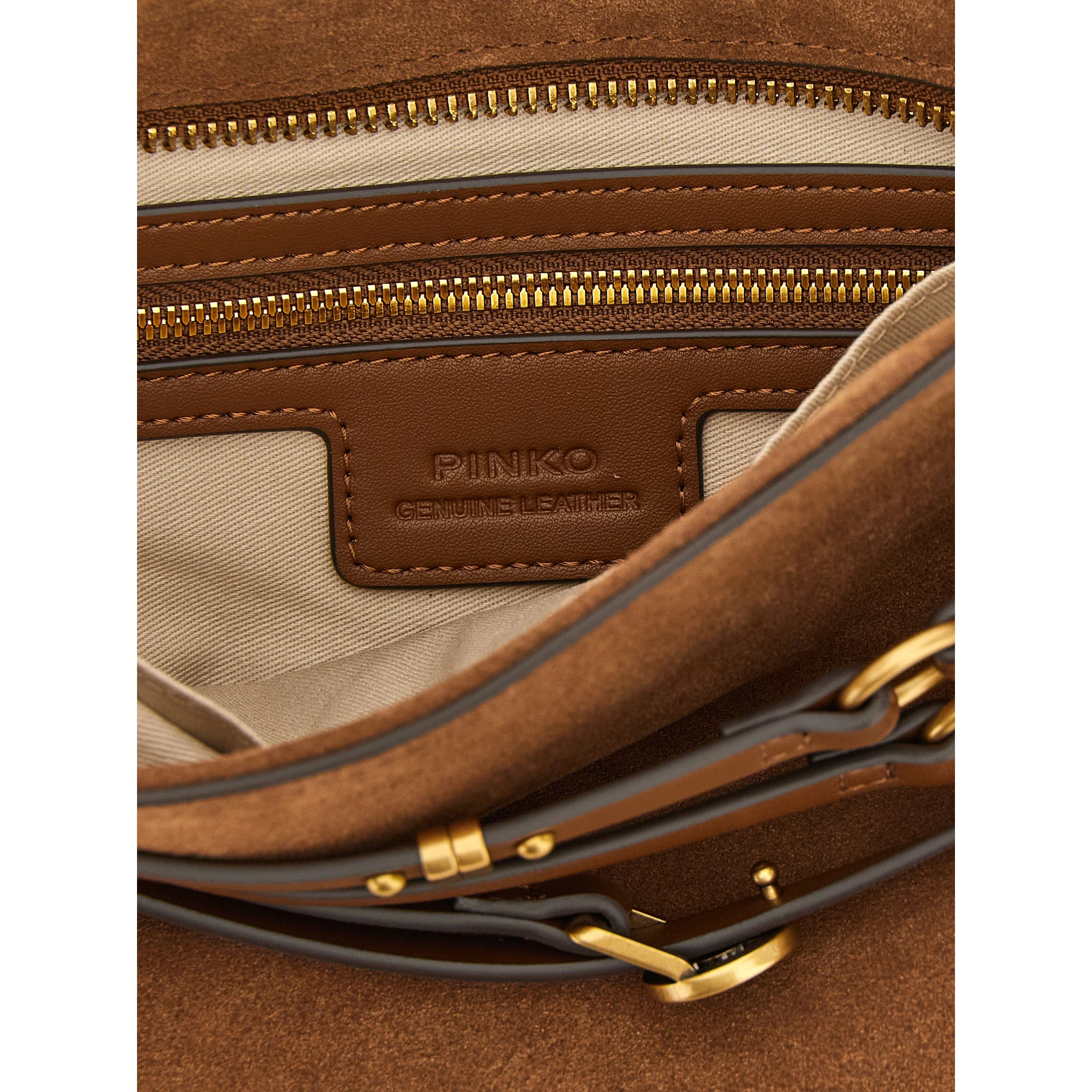 Brown Lamb Leather Shoulder Bag