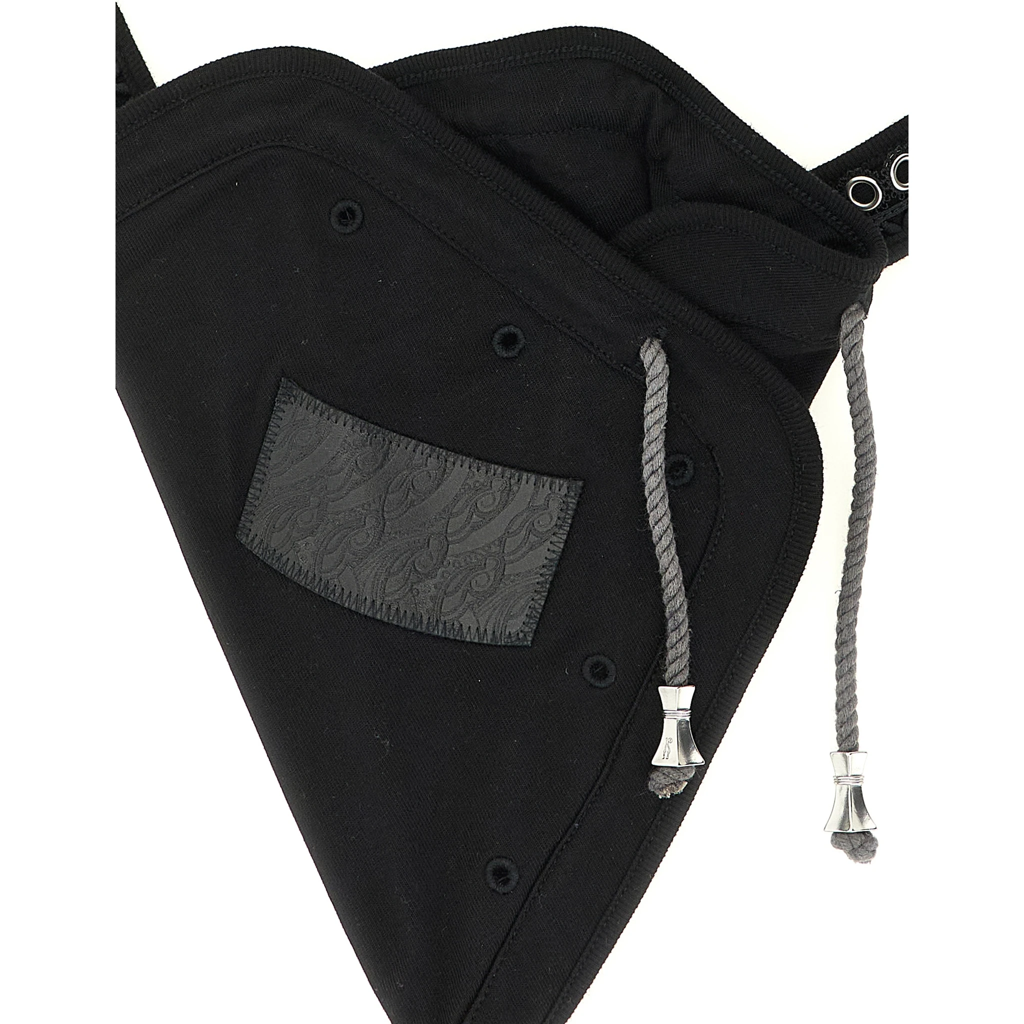 Black Cotton Crossbody Bag