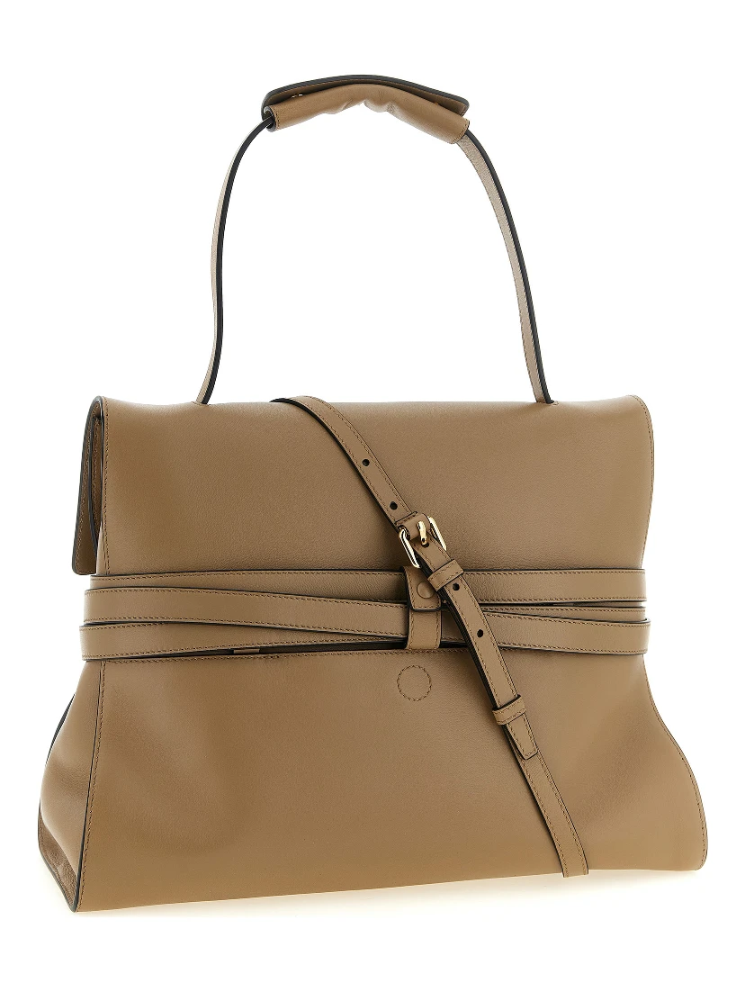 Beige Napa Leather / Calf Bos Taurus Shoulder Bag