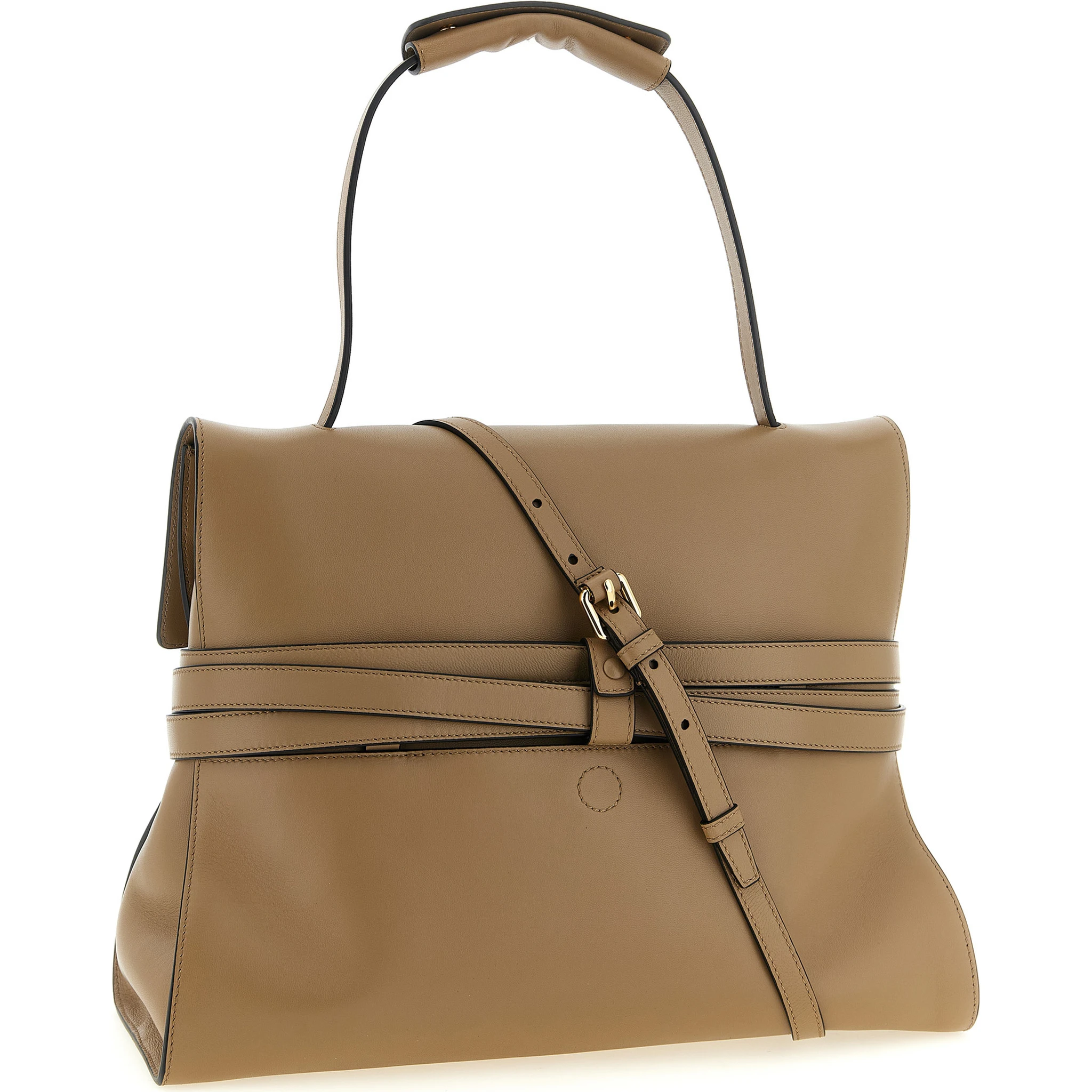 Beige Napa Leather / Calf Bos Taurus Shoulder Bag
