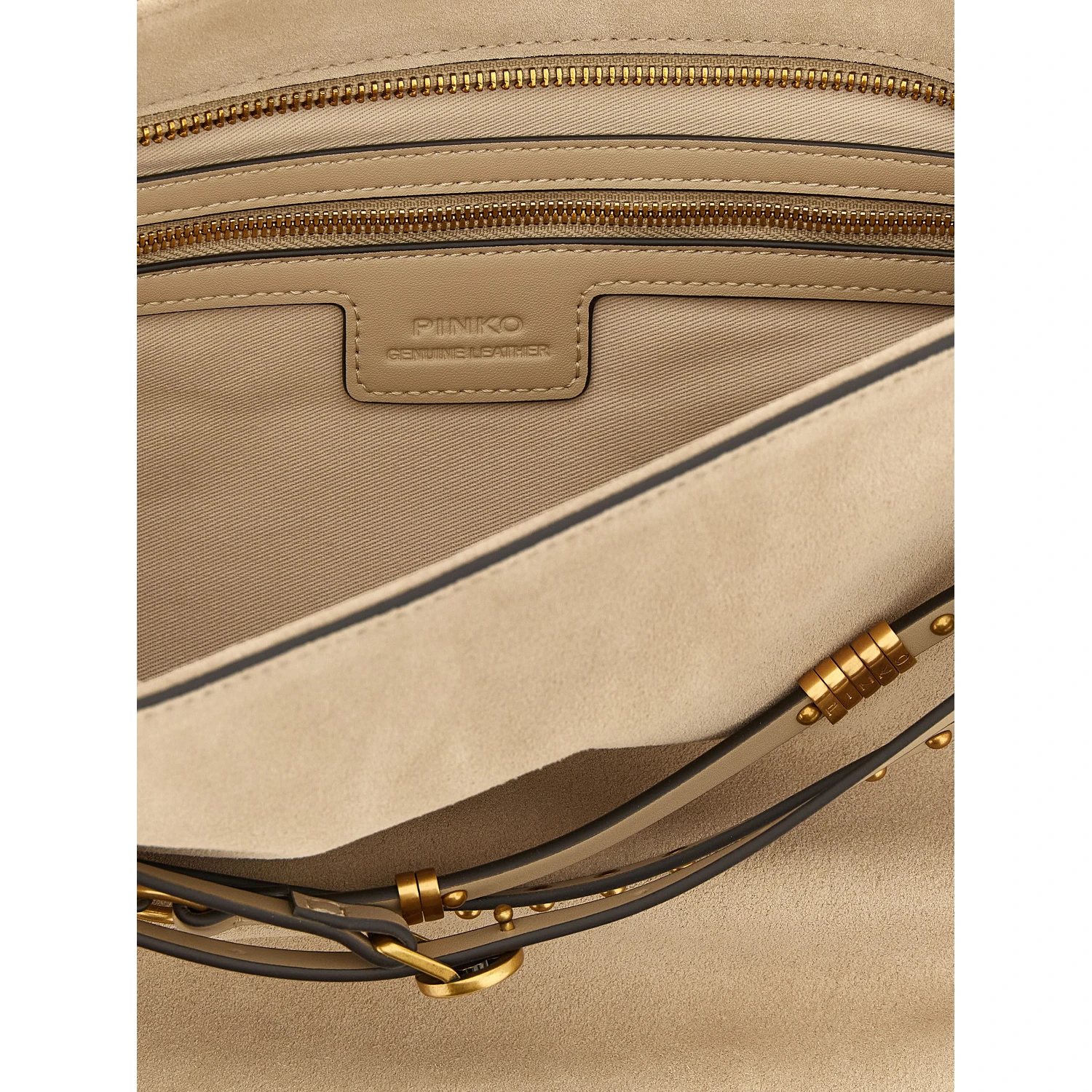 Beige Cowhide Shoulder Bag