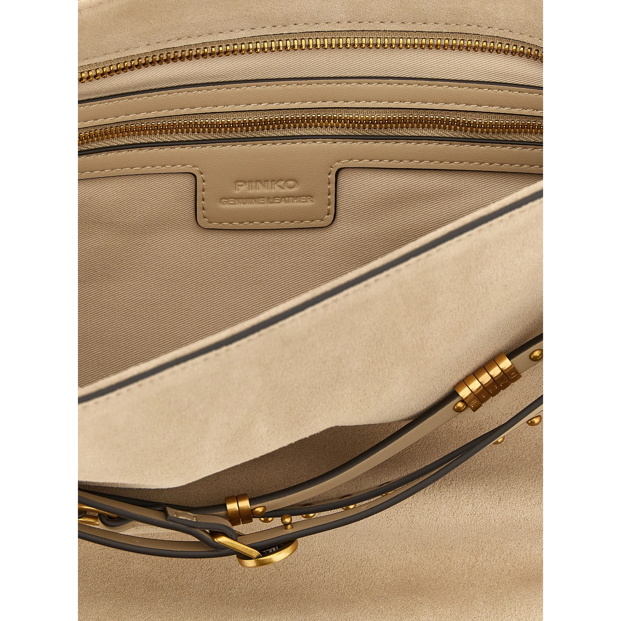 Beige Cowhide Shoulder Bag