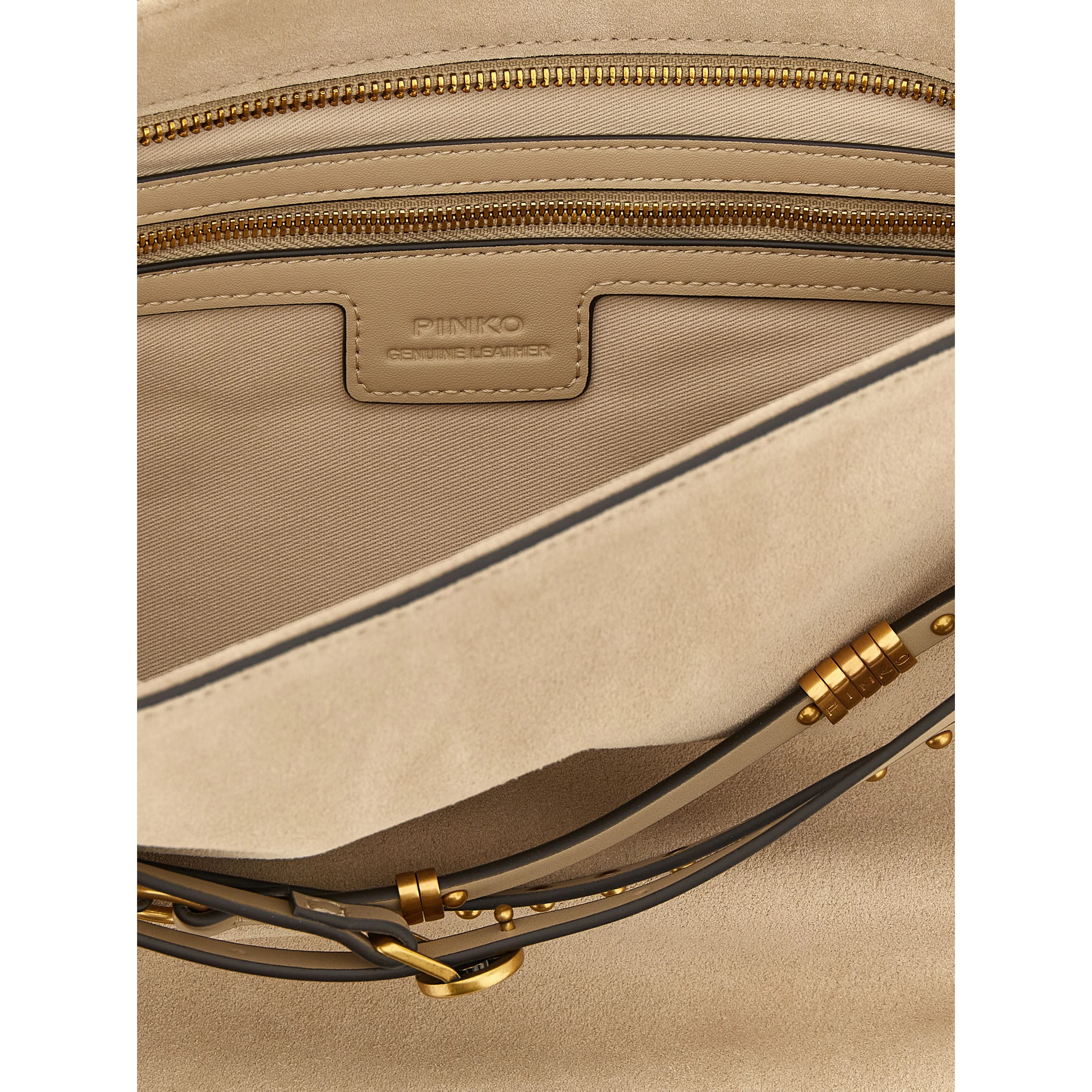 Beige Cowhide Shoulder Bag