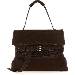 Brown Calfskin Shoulder Bag