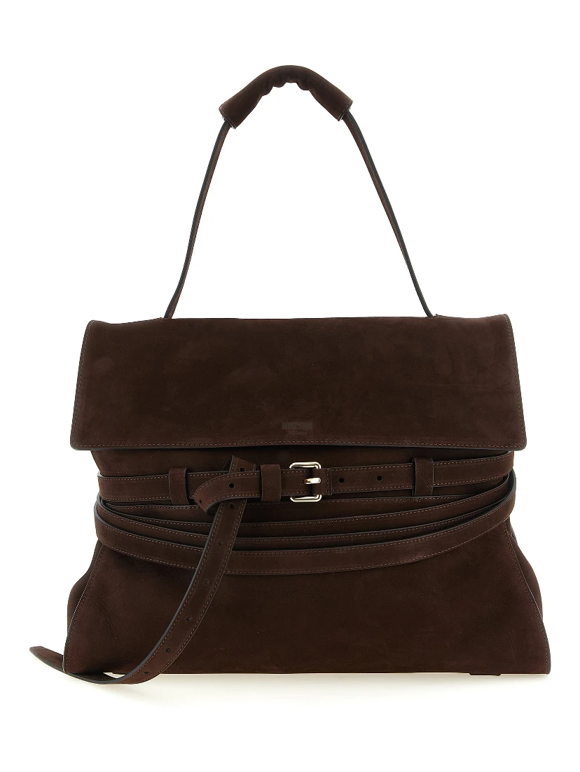 Brown Calfskin Shoulder Bag