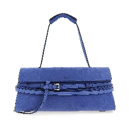 Blue Calfskin Shoulder Bag
