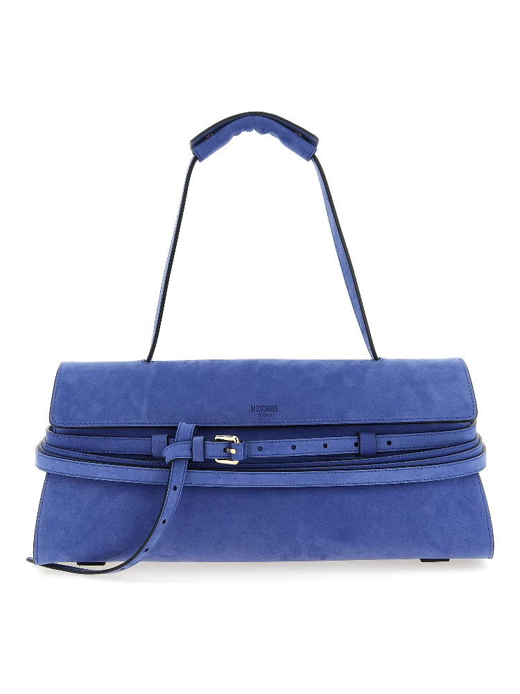 Blue Calfskin Shoulder Bag