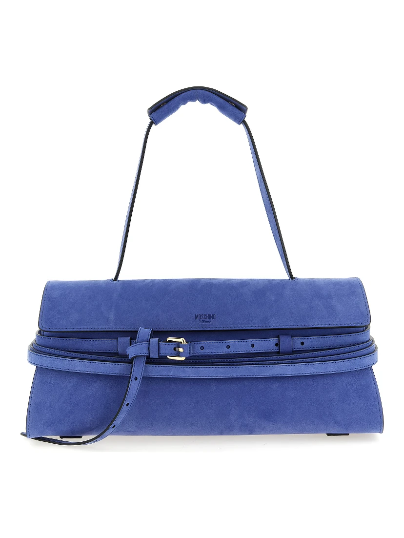 Blue Calfskin Shoulder Bag