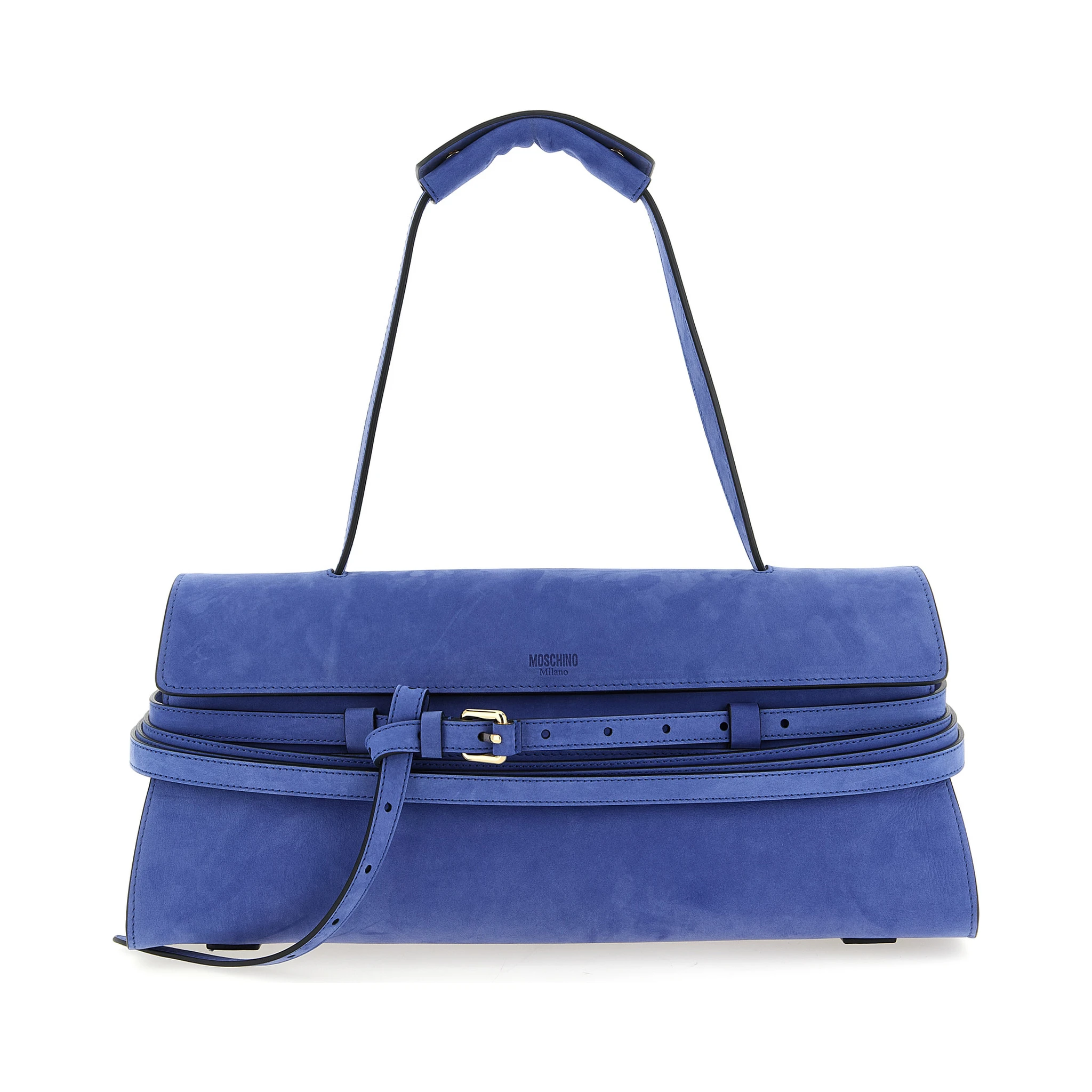 Blue Calfskin Shoulder Bag