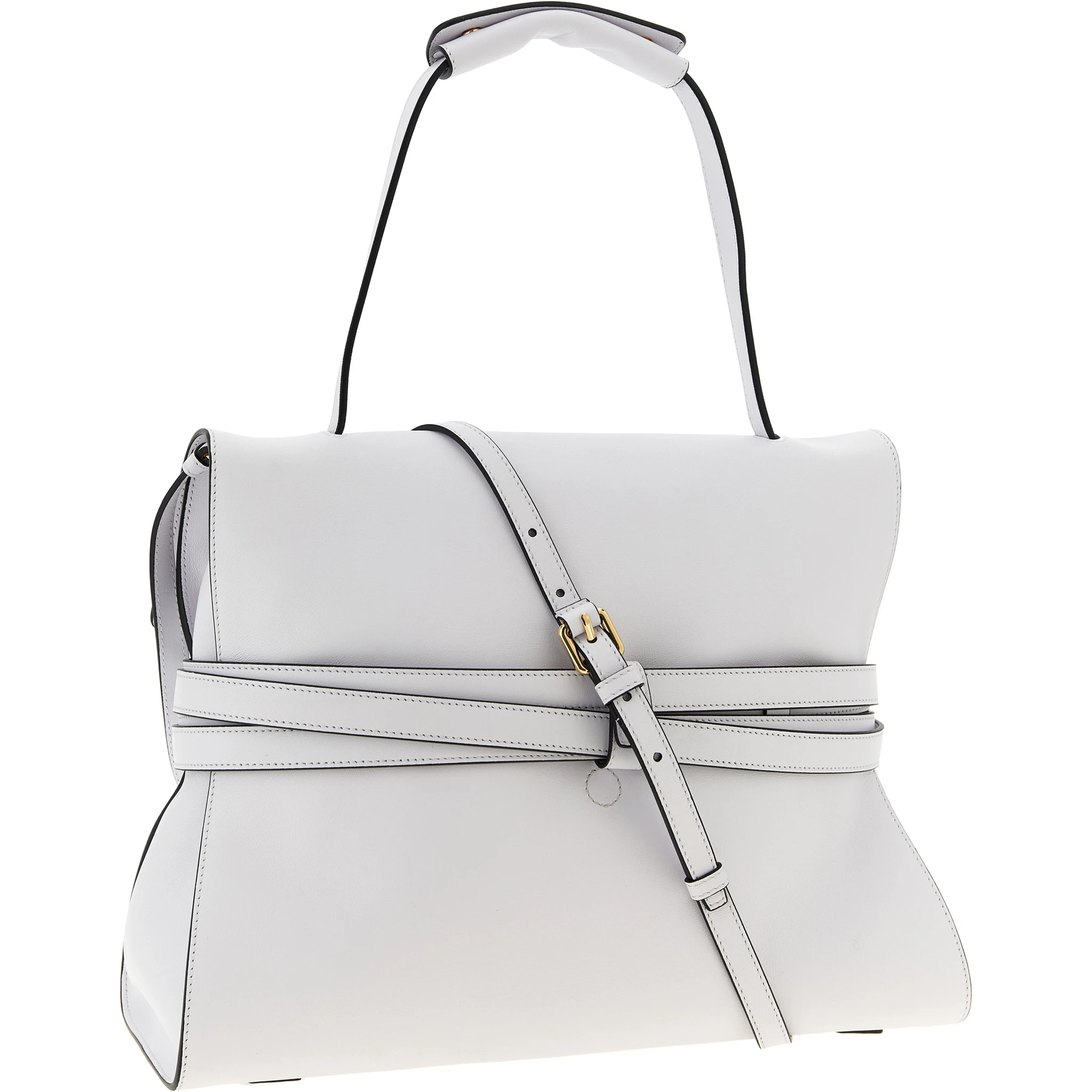 White Napa Leather / Calf Bos Taurus Shoulder Bag