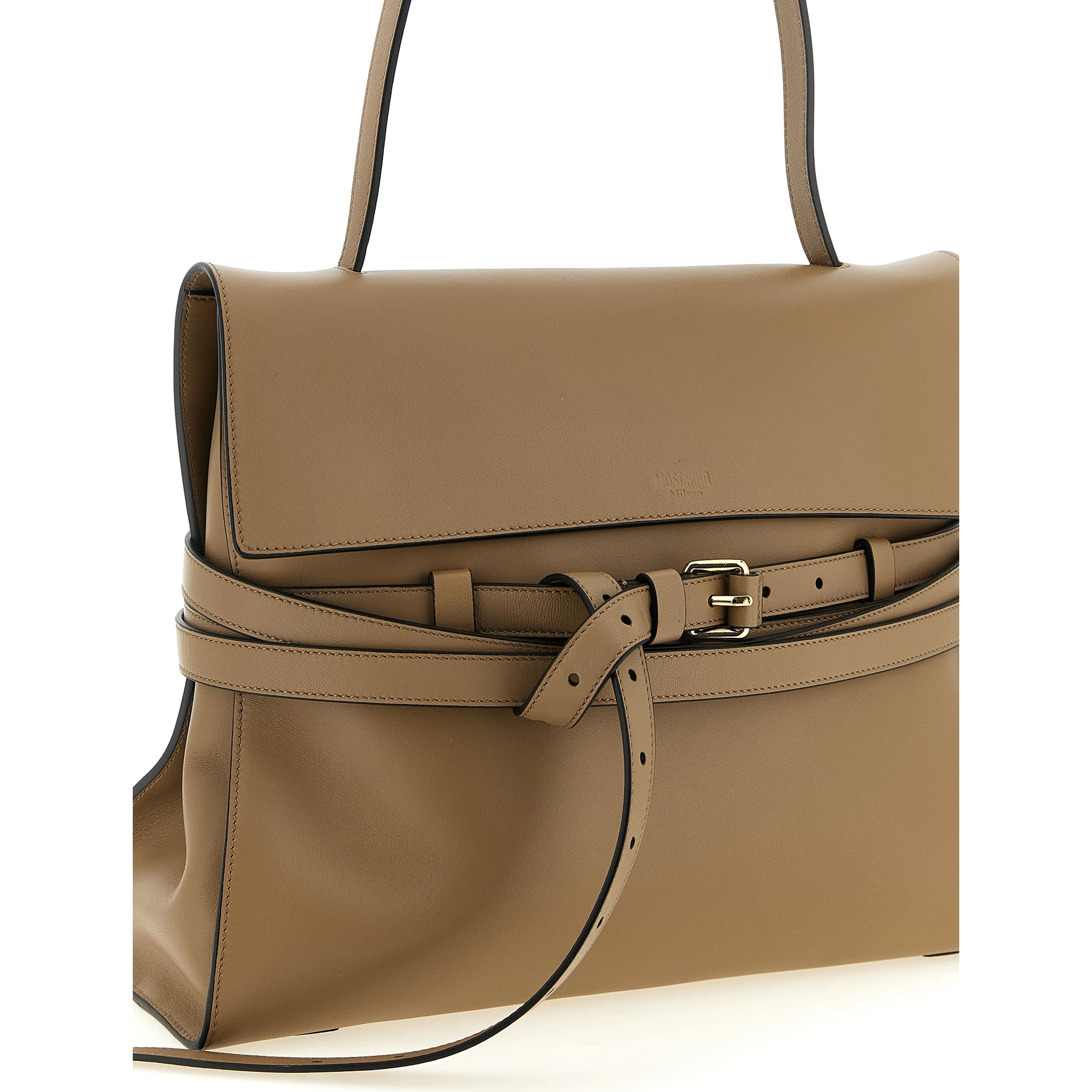 Beige Napa Leather / Calf Bos Taurus Shoulder Bag
