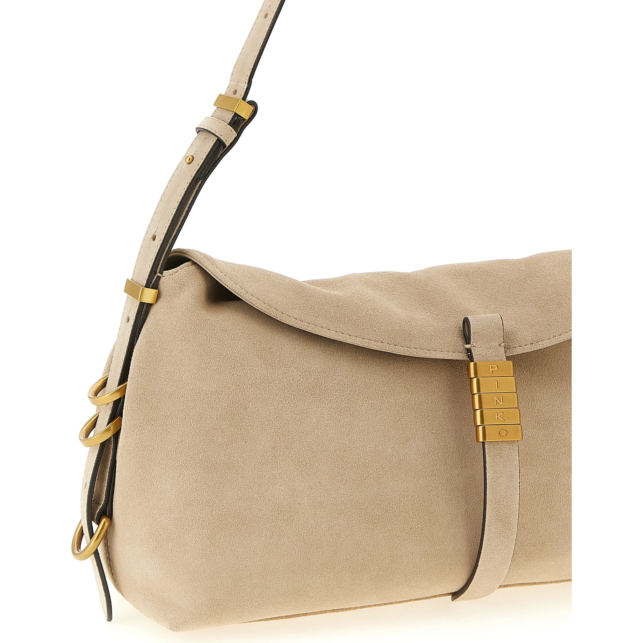Beige Cowhide Shoulder Bag