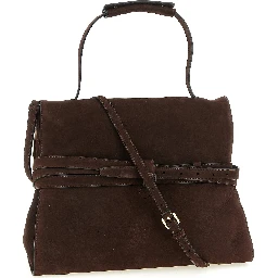 Brown Calfskin Shoulder Bag