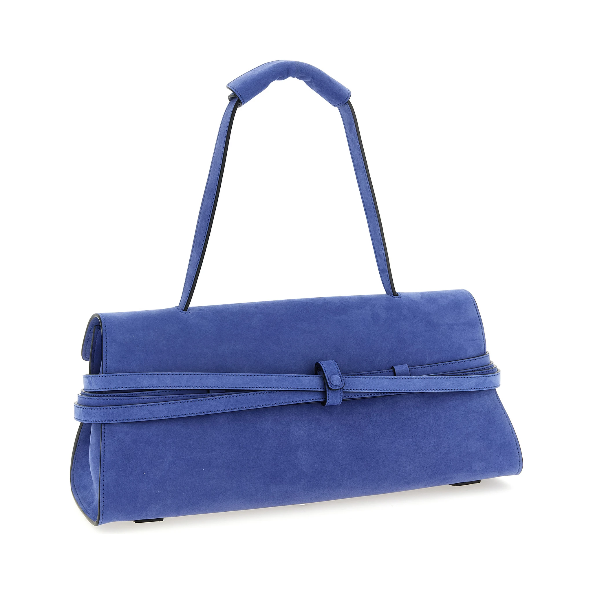 Blue Calfskin Shoulder Bag