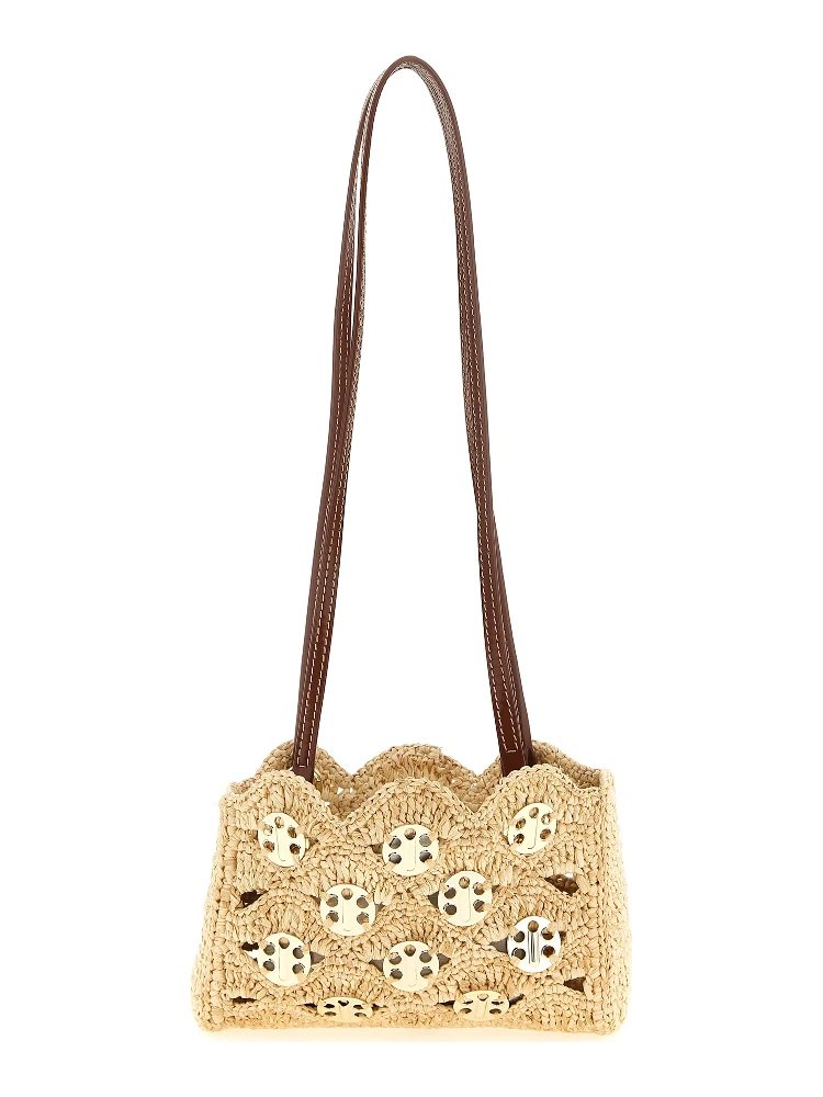 Beige Ramie Shoulder Bag