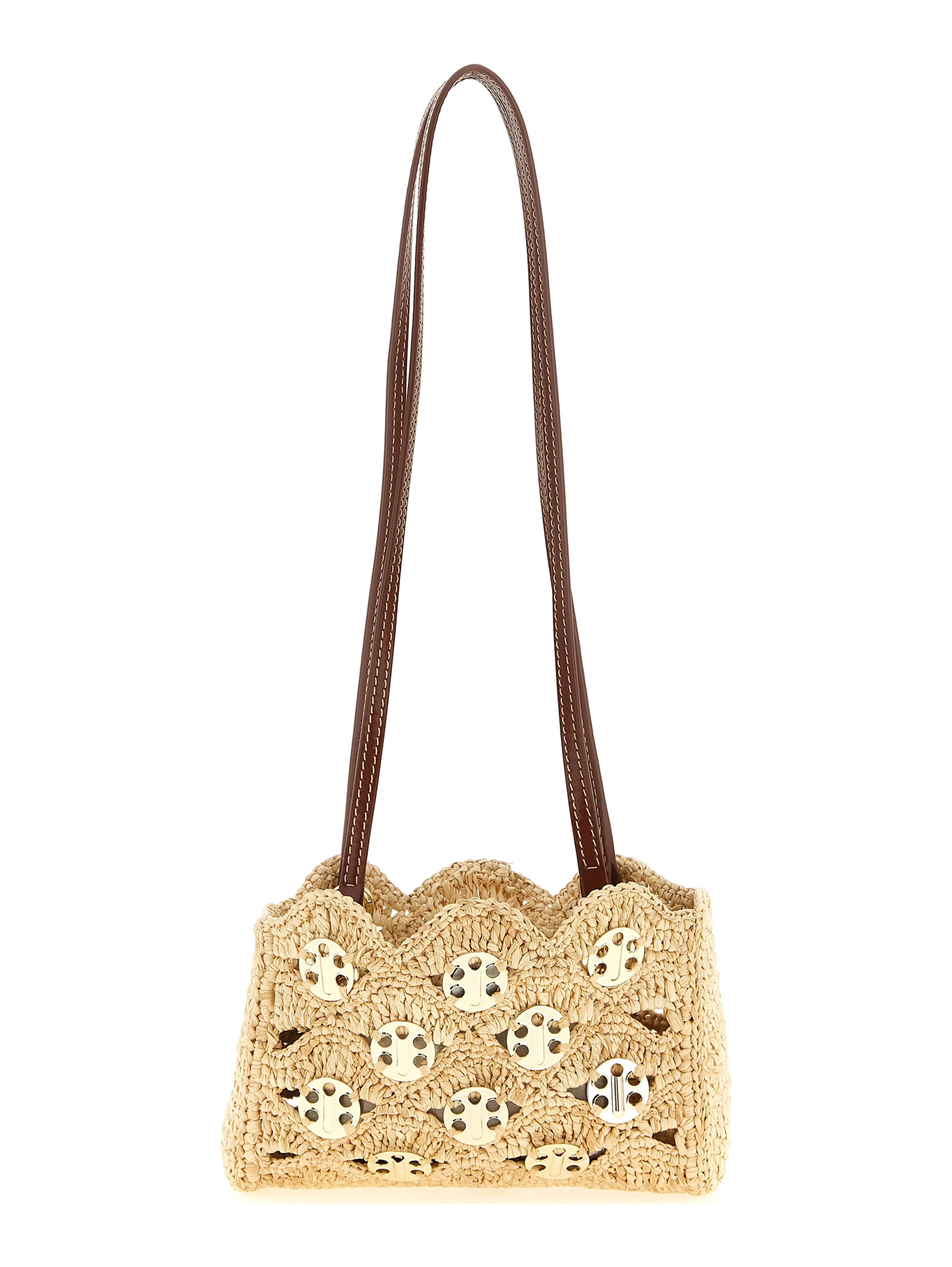 Beige Ramie Shoulder Bag