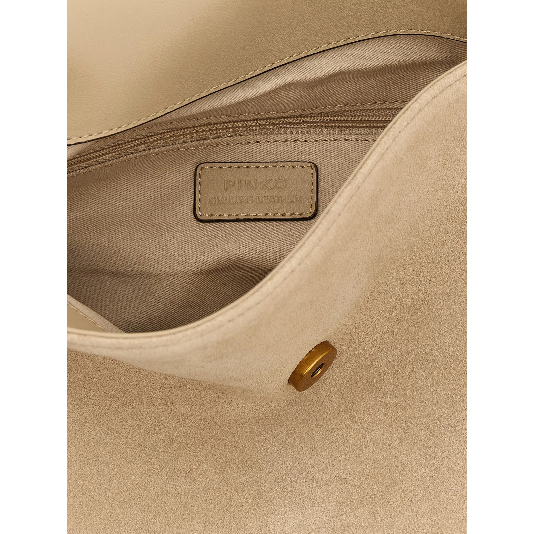 Beige Cowhide Shoulder Bag