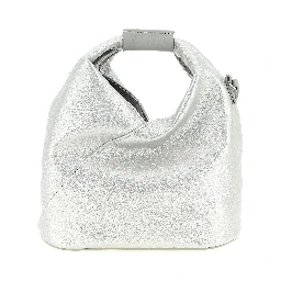 Silver Polyethylene Crossbody Bag