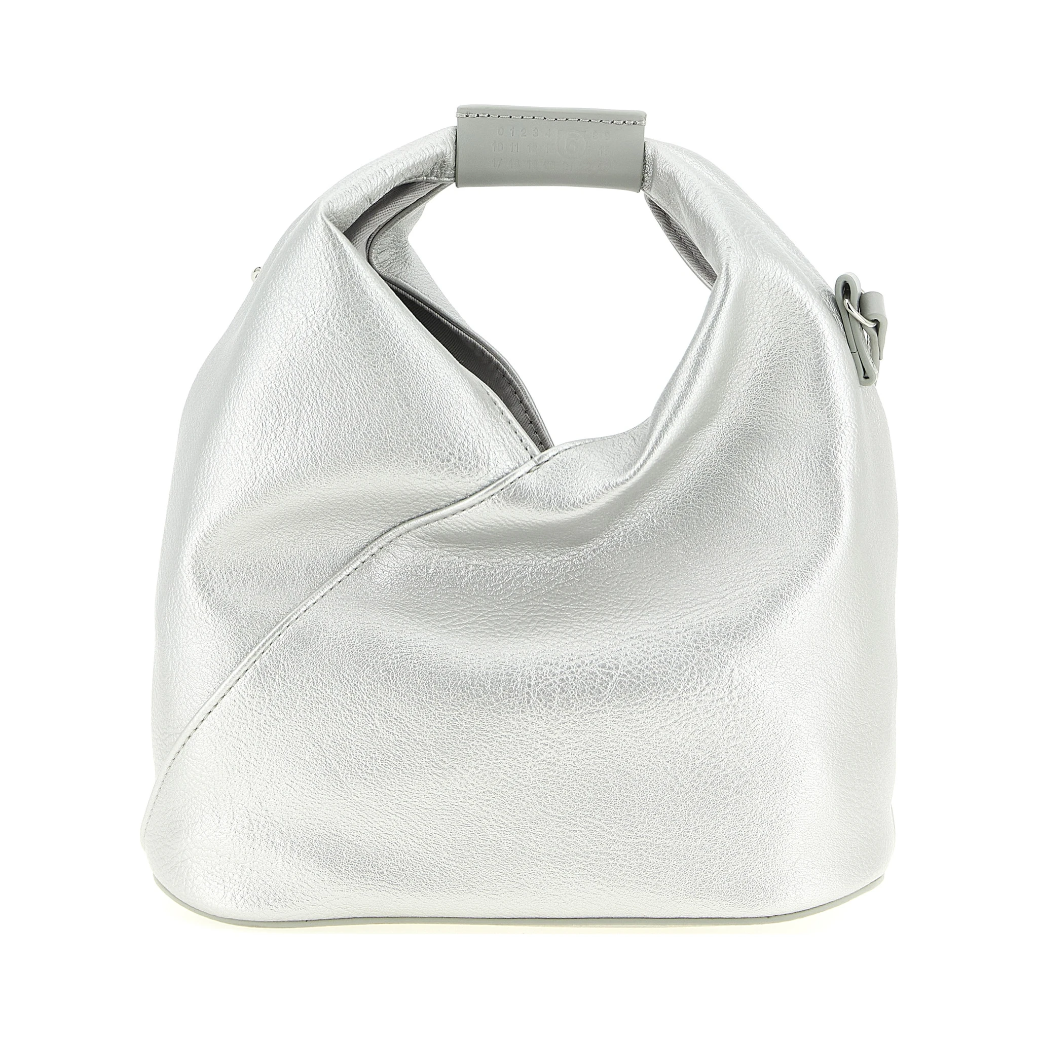 Silver Polyethylene Crossbody Bag