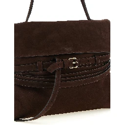 Brown Calfskin Shoulder Bag